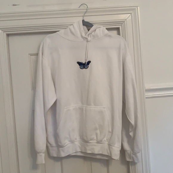 white brandy christy hoodie with blue butterfly - Picture 2 of 2